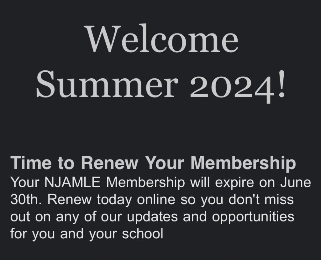 Time to Renew Your NJAMLE Membership